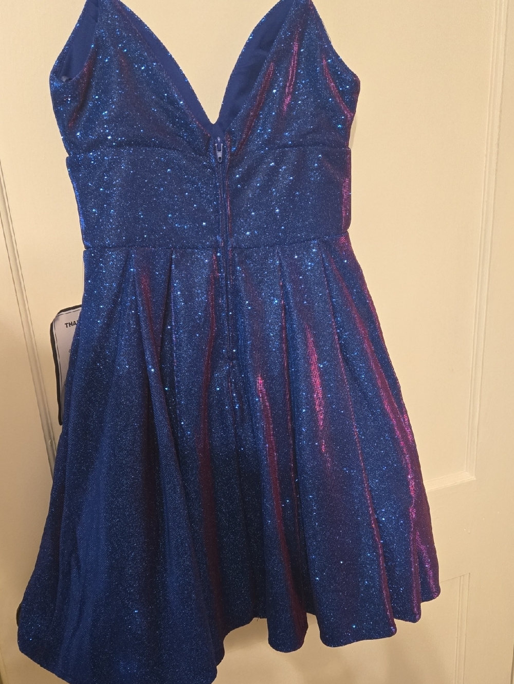 B Darlin Blue to Purple Glitter Ombre Mini Dress - Picture 5 of 5